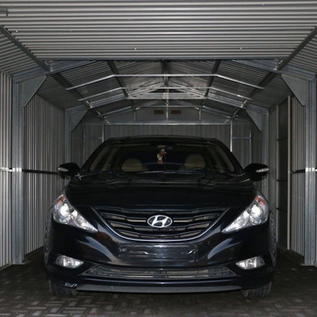 Olympian Fronted Apex Metal Garage - Garden Shed