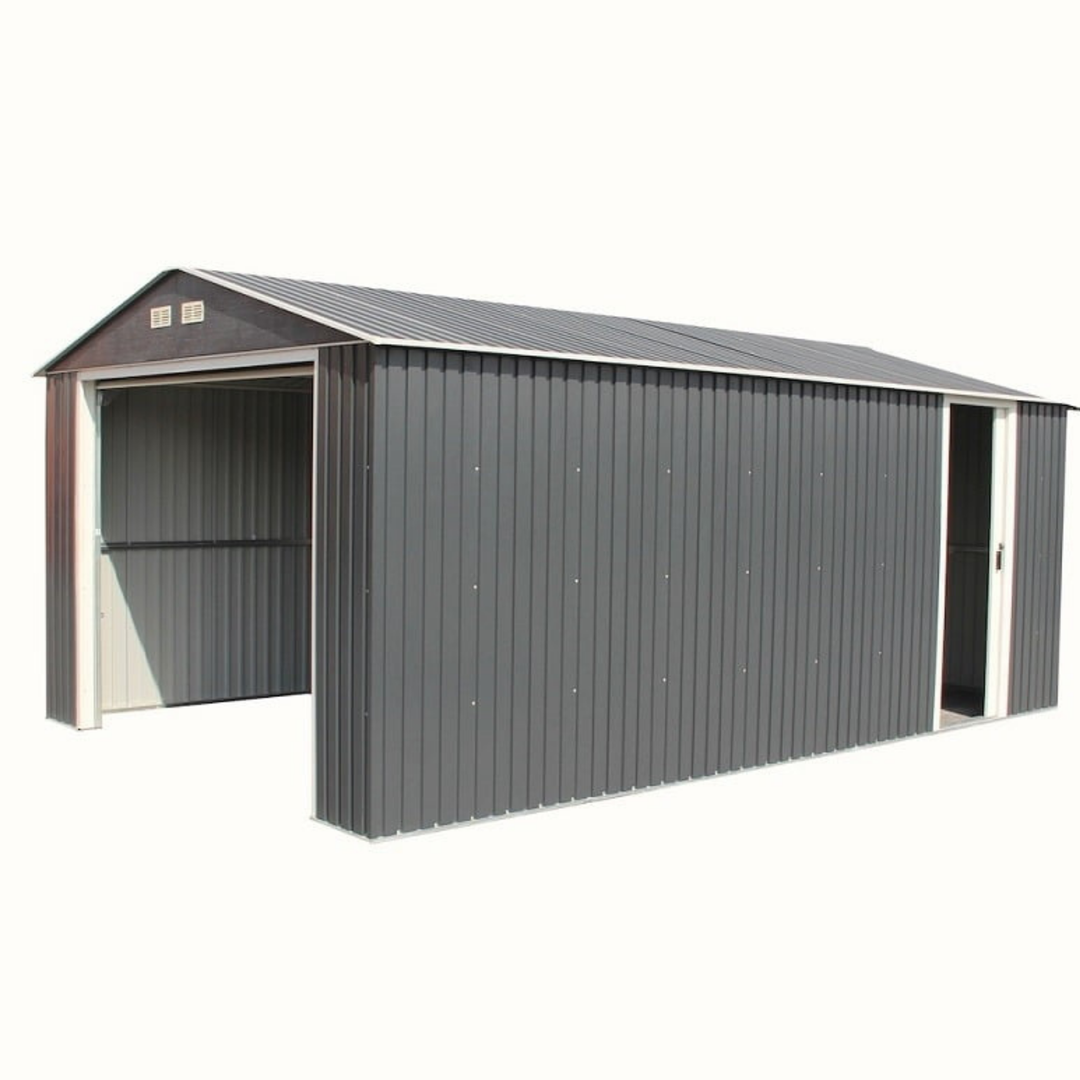 Olympian Fronted Apex Metal Garage - Garden Shed