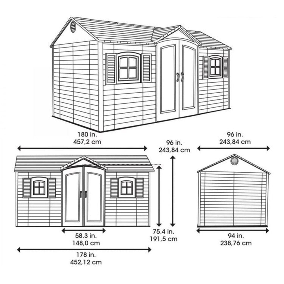 15ft x 8ft Heavy Duty Plastic - Garden Shed